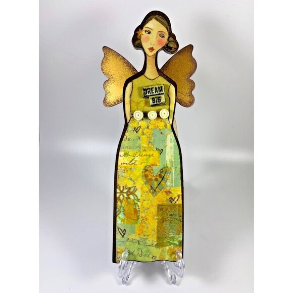 Kelly Rae Roberts Dream Big 7" Hanging Angel Wall Plaque by DEMDACO #13185 - Picture 1 of 8